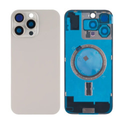 For Apple iPhone 16 Pro Max Back Glass Without NFC, Enlarged Camera Frame Natural Titanium Compatible For Apple iPhone 16 Pro Max Back Glass Without NFC, Enlarged Camera Frame Natural Titanium Compatible