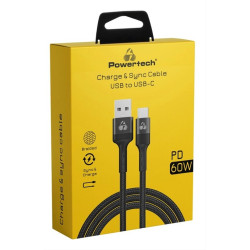 POWERTECH καλώδιο USB-C σε USB PTR-0169, PD 60W, copper, 1.5m, μαύρο POWERTECH καλώδιο USB-C σε USB PTR-0169, PD 60W, copper, 1.5m, μαύρο