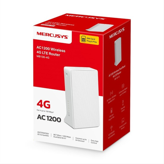 MERCUSYS MB130-4G AC1200 Wireless Dual Band 4G LTE Router MERCUSYS MB130-4G AC1200 Wireless Dual Band 4G LTE Router
