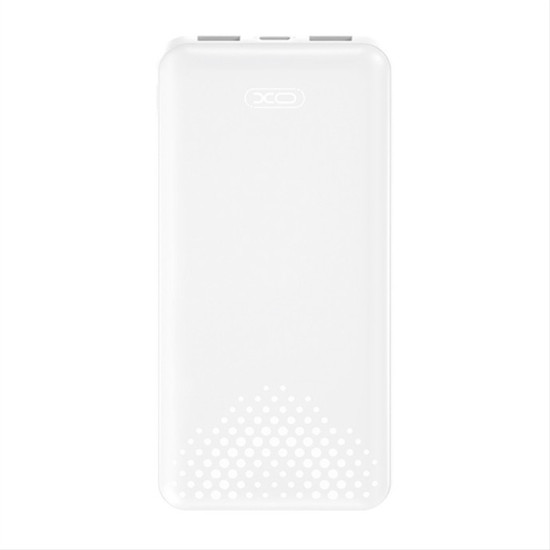 XO PB312 Powerbank 10.000 mAh με 3 θύρες USB (2x USB-A, 1x USB-C), σε λευκό χρώμα XO PB312 Powerbank 10.000 mAh με 3 θύρες USB (2x USB-A, 1x USB-C), σε λευκό χρώμα
