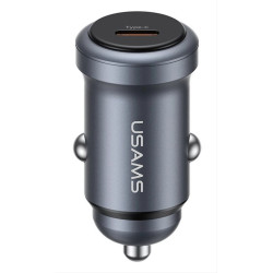 USAMS φορτιστής αυτοκινήτου CC321, USB-C, 30W, γκρι