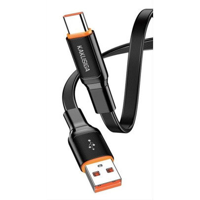 KAKUSIGA καλώδιο USB-C σε USB KSC-999, 5A, 480Mbps, flat, 1m, μαύρο