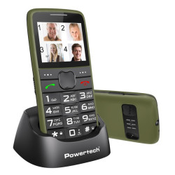 POWERTECH κινητό τηλέφωνο Sentry Eco V2 PTM-42, dual SIM, πλήκτρο SOS, χακί