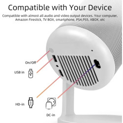 POWERTECH smart προβολέας PT-1305,1080p,WiFi,Android,170 ANSI lumens,λευκός POWERTECH smart προβολέας PT-1305,1080p,WiFi,Android,170 ANSI lumens,λευκός