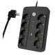POWERTECH πολύπριζο ασφαλείας PT-1535 8 θέσεων με USB&USB-C θύρες,16A,1.5m μαύρο
