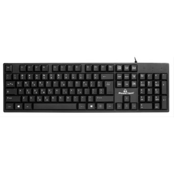POWERTECH πληκτρολόγιο PT-1074, ενσύρματο,EN/GR,μαύρο
