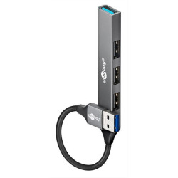 GOOBAY USB hub 74456, 4x θυρών, USB 3.2, 5Gbps, USB γκρι