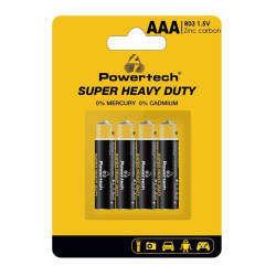 POWERTECH μπαταρίες Zinc Carbon Super Heavy Duty PT-1218, AAA 1.5V, 4τμχ POWERTECH μπαταρίες Zinc Carbon Super Heavy Duty PT-1218, AAA 1.5V, 4τμχ