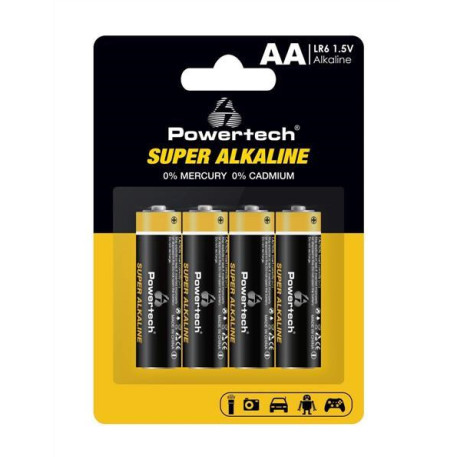 POWERTECH αλκαλικές μπαταρίες Super Alkaline PT-1214, AA, 1.5V, 4τμχ POWERTECH αλκαλικές μπαταρίες Super Alkaline PT-1214, AA, 1.5V, 4τμχ