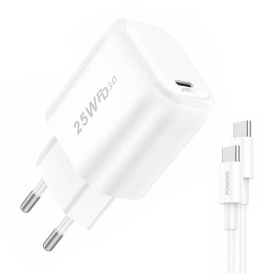 Fast charger Foneng 2x USB EU40 + USB C cable