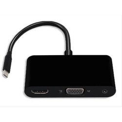 POWERTECH αντάπτορας USB-C σε HDMI & VGA CAB-UC064, 4K/30Hz, μαύρος POWERTECH αντάπτορας USB-C σε HDMI & VGA CAB-UC064, 4K/30Hz, μαύρος