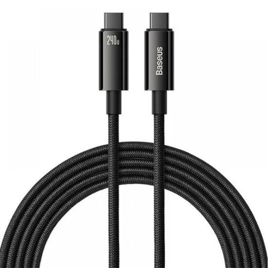 Data cable Baseus Tungsten Gold, Type-C - Type-C, 240W, 3.0m, Black