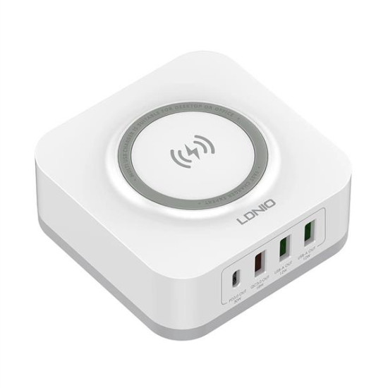 LDNIO AW004 32W Wireless Charge Qi 1 x Type-C F, 3 x USB F