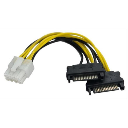 POWERTECH καλώδιο EPS 8pin σε 2x SATA 15pin CAB-W039, 15cmCAB-W039 POWERTECH καλώδιο EPS 8pin σε 2x SATA 15pin CAB-W039, 15cmCAB-W039
