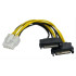 POWERTECH καλώδιο EPS 8pin σε 2x SATA 15pin CAB-W039, 15cmCAB-W039