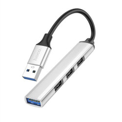 HOCO adapter HUB 4in1 USB A HB26 0,13 m silver HOCO adapter HUB 4in1 USB A HB26 0,13 m silver