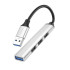 HOCO adapter HUB 4in1 USB A HB26 0,13 m silver