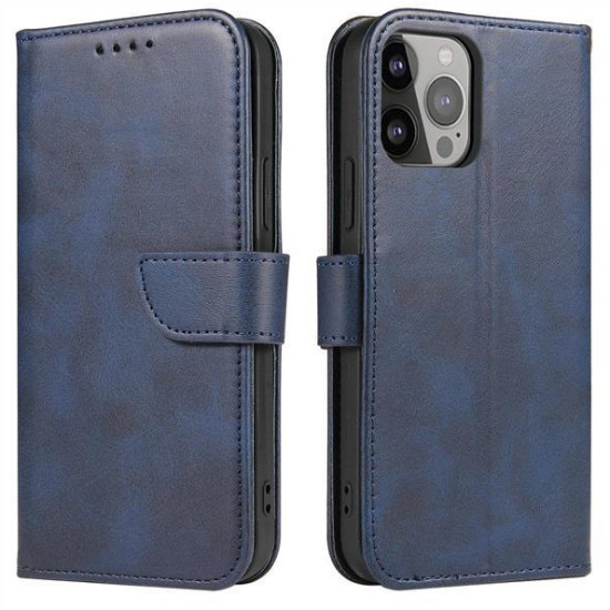 Magnet Case elegant bookcase type case with kickstand for Xiaomi Redmi K40 Pro+ / K40 Pro / K40 / Poco F3 / Mi 11i blue