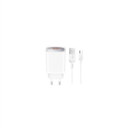 XO wall charger CE19 QC 18W 1x USB white + cable USB-C