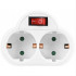 LAMTECH POWER SOCKET SPLITTER WITH 2 SCHUKO OUTLETS & ON/OFF SWITCH WHITE