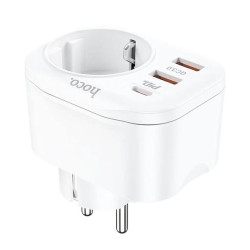 HOCO charger multifunctional charger Type C PD 20W + 2x USB QC3.0 3A + socket NS3 white HOCO charger multifunctional charger Type C PD 20W + 2x USB QC3.0 3A + socket NS3 white