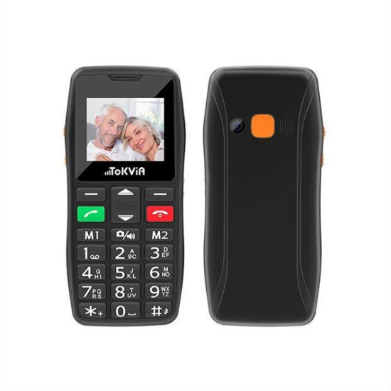 Tokvia T102 Single SIM Κινητό με Μεγάλα Κουμπιά Μαύρο