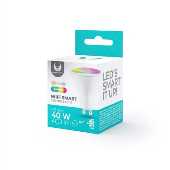 Bulb LED SMART GU10 5,5W RGB+CCT+DIM Tuya 400lm 230V Forever Light RTV500003 Bulb LED SMART GU10 5,5W RGB+CCT+DIM Tuya 400lm 230V Forever Light RTV500003
