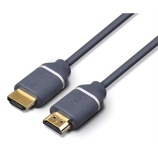 PHILIPS καλώδιο HDMI 2.0 SWV5650G, 4K/60Hz, 18Gbps, copper, 5m, γκρι