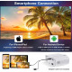 TOPVISION Bluetooth 5.1 Mini Projector - 8500 Lumens Multimedia Home Cinema Projector, 250 Inch Display Support Compatible with HDMI, USB, VGA, AV, Smartphone, Pad, TV Box, Laptop
