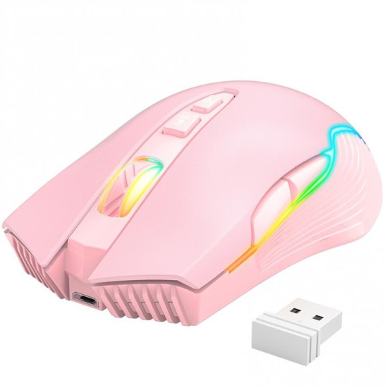 Gaming mouse Onikuma CW905, Wireless, RGB, 7D, Pink - 769