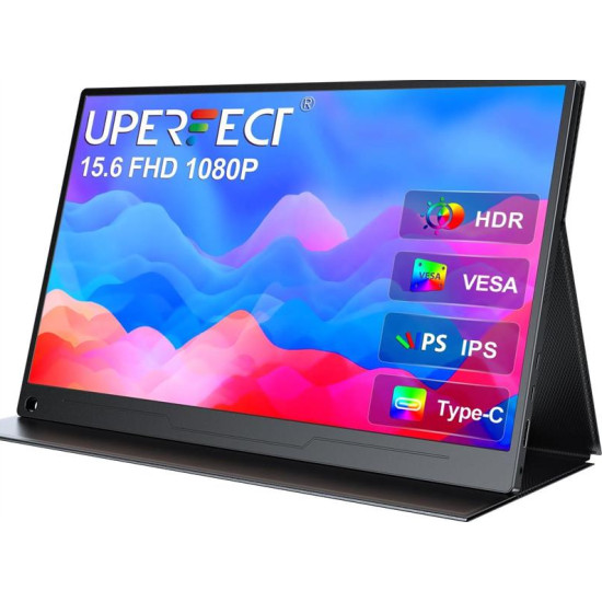 UPERFECT Portable Monitor 15.6 Inch Portable Monitor 1920 x 1080 Full HD IPS Screen with HDMI USB C for Laptop PC Mobile Phone PS4/5 Switch with Protective Case VESA Compatible M156A08 UPERFECT Portable Monitor 15.6 Inch Portable Monitor 1920 x 1080 Full HD IPS Screen with HDMI USB C for Laptop PC Mobile Phone PS4/5 Switch with Protective Case VESA Compatible M156A08