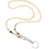 Lanyard pendant with wooden beads for keys, beige phone