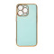 Lighting Color Case case for iPhone 13 Pro gel cover with gold frame mint