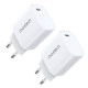 Choetech Q5004 20W PD network charger set for iPhone 12/13 white (2 pcs.)