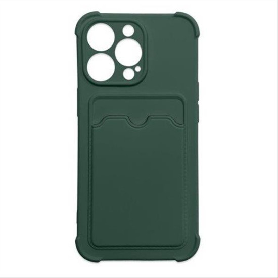 Card Armor Case Pouch Cover for iPhone 12 Pro Card Wallet Silicone Air Bag Armor Green