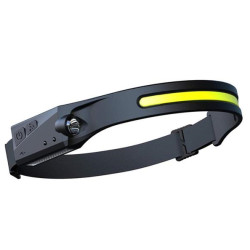 LED headlamp with IPX4 motion sensor USB-C 1200 mAh - black