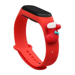 Strap Xmas Wristband for Xiaomi Mi Band 4 / Mi Band 3 Xmas Silicone Bracelet Red Sock