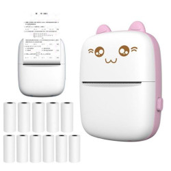 HURC9 mini cat thermal printer set - pink
