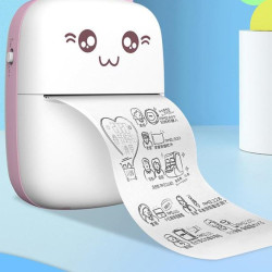 HURC9 mini cat thermal printer set - pink