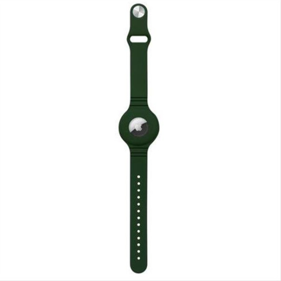 Silicone flexible case wristband wrist pendant case for Apple AirTag locator green