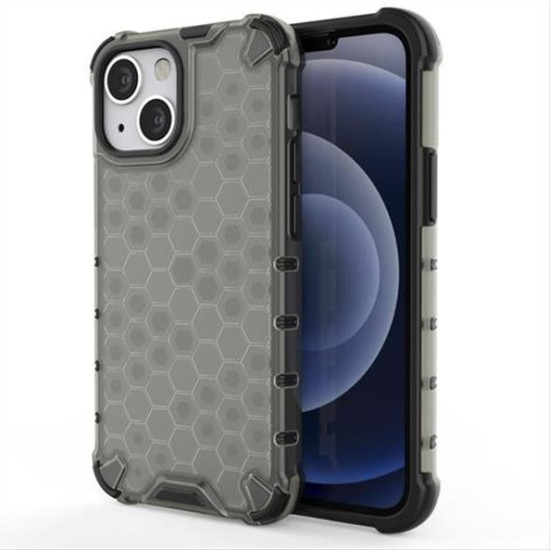 Honeycomb Case armor cover with TPU Bumper for iPhone 13 mini black