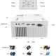 Ysametp Mini Projector , 10000 Lumens, , TV Stick, HDMI, VGA, USB, Smartphone