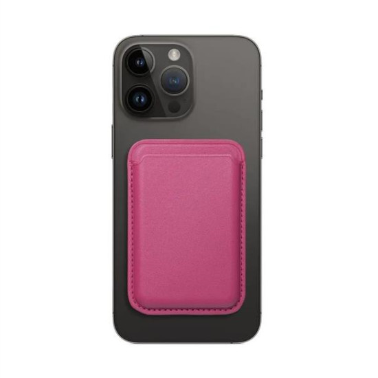 Leather Mag Wallet pink