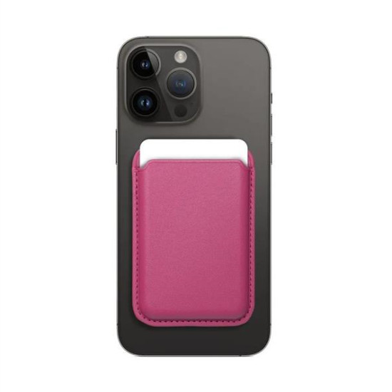Leather Mag Wallet pink