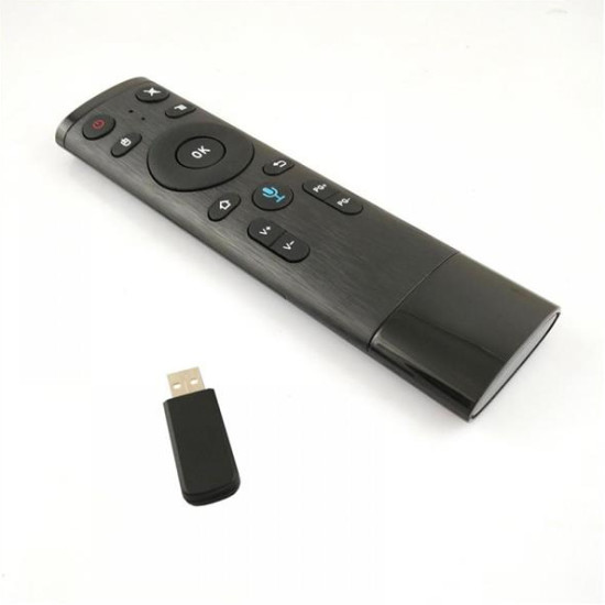 Wireless remote control No brand Q5, Air mouse, USB 2.4GHz, Microphone, IR learning, Black