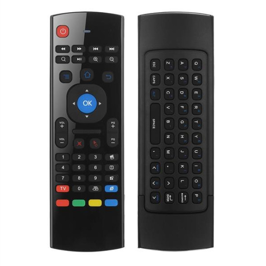 Wireless remote control No brand MX3, Air mouse, USB 2.4GHz, Microphone, IR learning, Black