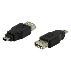 POWERTECH adapter USB 2.0 (F) σε USB Mini (Μ) CAB-U141, μαύρο POWERTECH adapter USB 2.0 (F) σε USB Mini (Μ) CAB-U141, μαύρο