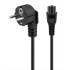 POWERTECH καλώδιο τροφοδοσίας CAB-P027, CCA, 3x 0.75mm, 1.5m, μαύρο