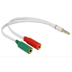 POWERTECH αντάπτορας 3.5mm 4pin σε 2x 3.5mm θηλυκά CAB-J050, 0.2m, λευκό POWERTECH αντάπτορας 3.5mm 4pin σε 2x 3.5mm θηλυκά CAB-J050, 0.2m, λευκό