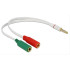 POWERTECH αντάπτορας 3.5mm 4pin σε 2x 3.5mm θηλυκά CAB-J050, 0.2m, λευκό